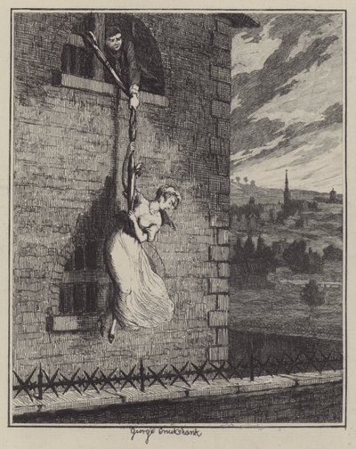 Illusztráció Jack Sheppardhoz (metszet) alkotó: George (after) Cruikshank