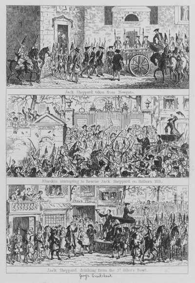 Illusztráció Jack Sheppardhoz (metszet) alkotó: George (after) Cruikshank