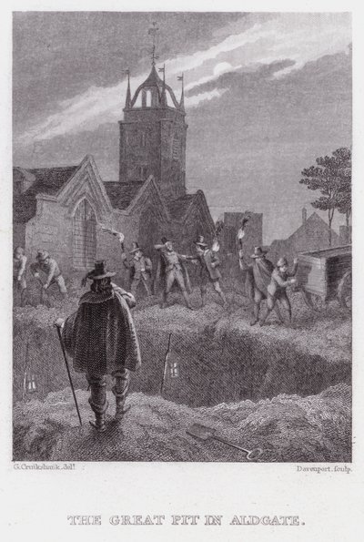 A nagy gödör Aldgate-ben (metszet) alkotó: George (after) Cruikshank