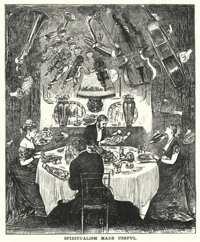 Punch rajzfilm: A spiritualizmus hasznossá vált (metszet) alkotó: George (after) Du Maurier