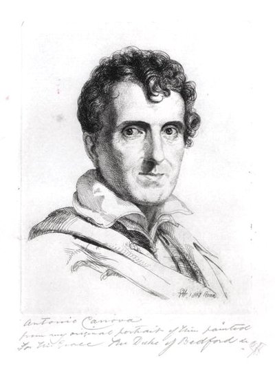 Antonio Canova (1757-1822) portréja 1817 (metszet) (f/w fotó) alkotó: George (after) Hayter
