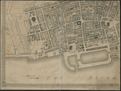 „Leverpool városának és kikötőjének új és pontos terve” egy felmérésből, Thomas Kitchin metszetével alkotó: George (after) Perry