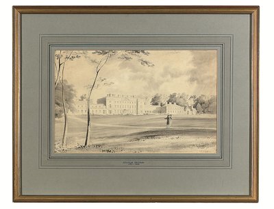 Carton House, Co. Kildare, Leinster herceg székhelye (ceruza és szürke mosás) alkotó: George (after) Petrie