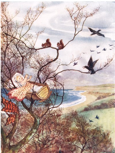 Hush-a-by Baby, illusztráció az „A Picture Song Book”-ból, 1910 alkotó: George, 9th Earl of Carlisle Howard