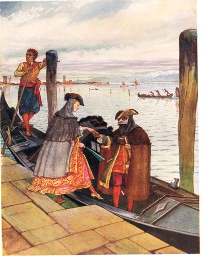 La Biondina in Gondoletta, illusztráció az „Egy képes daloskönyvből”, 1910 alkotó: George, 9th Earl of Carlisle Howard