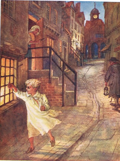 Wee Willie Winkie, illusztráció az „A Picture Song Book”-ból, 1910 alkotó: George, 9th Earl of Carlisle Howard