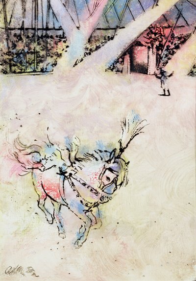 Circus Horse, (tinta és gouache a gesso táblán). alkotó: George Adamson