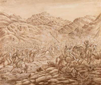 A hátsó őrség lovasságának szolgálata a tezeeni csatában alkotó: George Alfred Croly