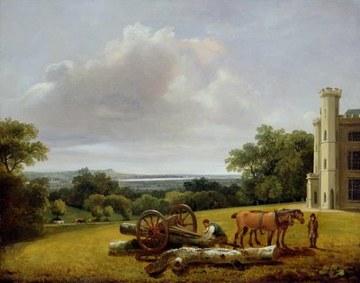 Fakocsik rakodása Cave Castle-ben, Yorkshire-ben alkotó: George Arnald