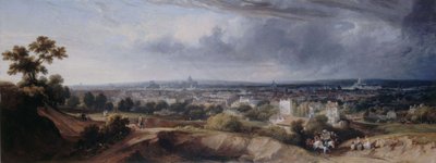 Párizs, a Montmartre magaslatairól nézve, 1822. alkotó: George Arnald