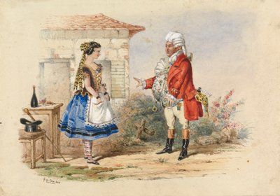 Adina és Dr. Dulcamara, jelenet Donizetti L