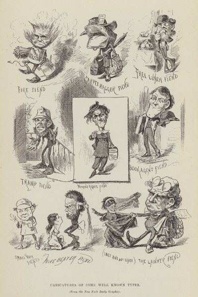 Karikatúrák néhány jól ismert típusról alkotó: George Augustus Sala