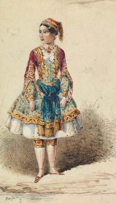 Lány közel-keleti jelmezben alkotó: George Augustus Sala