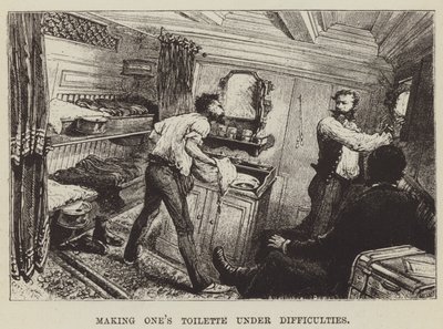 Toalett készítése nehézségek között alkotó: George Augustus Sala