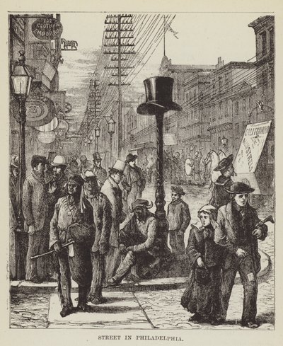 Utca Philadelphiában alkotó: George Augustus Sala