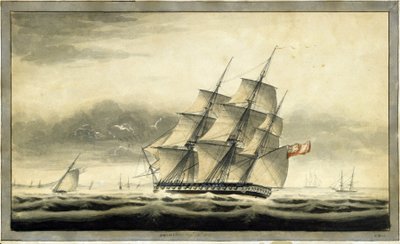 HMS "Akbar" csapatszállító hajó (1806), augusztus 10. alkotó: George Back
