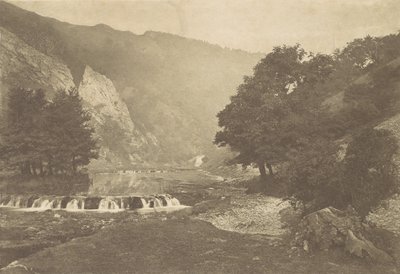 Dove Dale bejárata, Derbyshire, 1880-as évek, nyomtatott 1888., 1880-as évek, nyomtatott 1888. alkotó: George Bankart