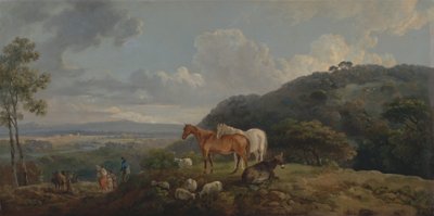 Reggel: Táj kancákkal és juhokkal alkotó: George Barret