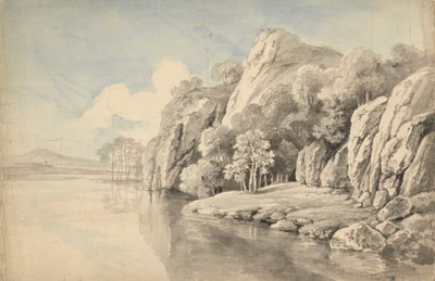 Folyópart Magas Sziklákkal alkotó: George Barret