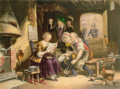Hírek otthonról, 1854 alkotó: George Baxter