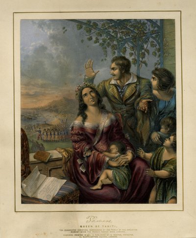 Pomare, Tahiti királynője, az üldözött keresztény, George Baxter, 1845, British Museum alkotó: George Baxter