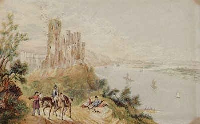 Stolzenfels a Rajnán alkotó: George Baxter