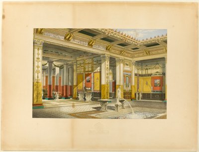 A Kristálypalota pompeji udvara. Digby Wyatt, Esq., építész alkotó: George Baxter