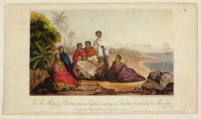 A hat madagaszkári keresztény (jelenleg Angliában), akik Tamatavéban várnak a Mauritiusra induló beszállásra alkotó: George Baxter