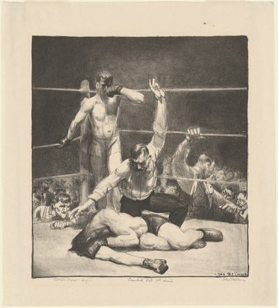 Kiszámolva, első litográfiai kő alkotó: George Bellows