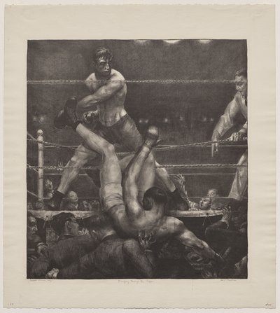 Dempsey a kötelek között alkotó: George Bellows