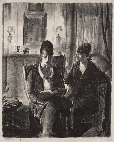 Elsie felolvas Emmának, első kő alkotó: George Bellows