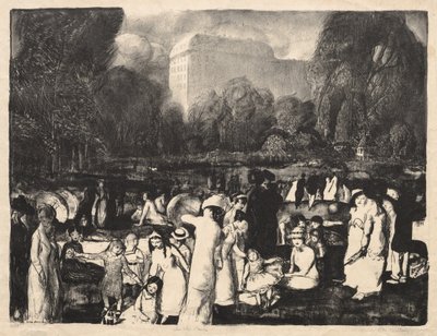 A parkban, fény alkotó: George Bellows