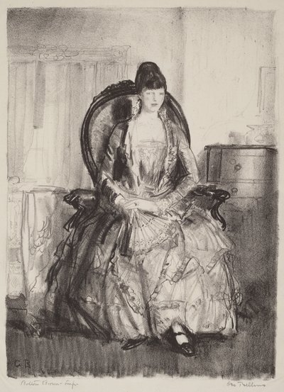 Hölgy legyezővel alkotó: George Bellows