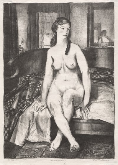 Reggel, akt az ágyon, második kő alkotó: George Bellows
