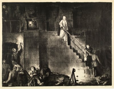 Edith Cavell meggyilkolása (a „Háború” sorozatból) alkotó: George Bellows
