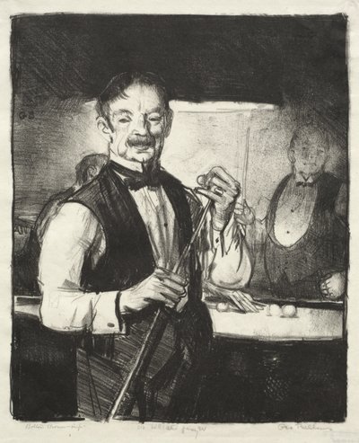 Idős biliárdozó alkotó: George Bellows
