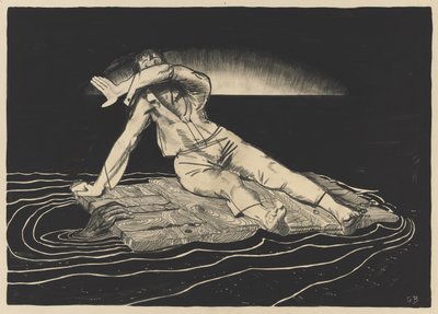 Egy tutajon alkotó: George Bellows