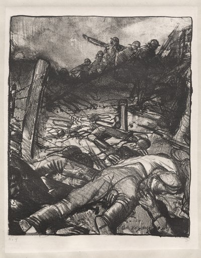 Háborús sorozat: A roham, bal oldali részlet alkotó: George Bellows