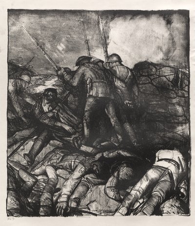 Háborús sorozat: A roham, jobb oldali részlet, első állapot alkotó: George Bellows