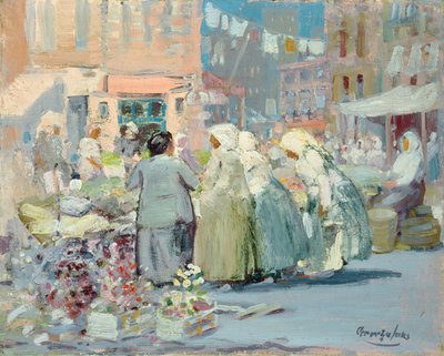 Spring Morning, Houston és Division Streets, New York alkotó: George Benjamin Luks
