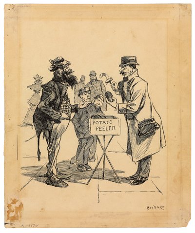 Street Vendor, 1895 körül (tinta papíron) alkotó: George Benjamin Luks