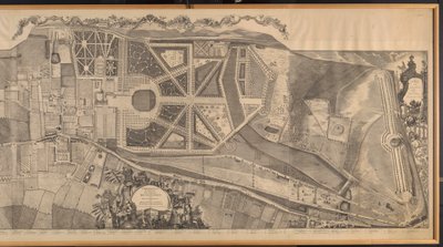 A kensingtoni plébánia topográfiai felmérése a királyi palota és kertek, a Hyde Park és a Knightsbridge terveivel és domborzataival alkotó: George Bickham