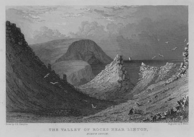 The Valley of Rocks Linton közelében, Észak-Devonban (metszet) alkotó: George Bryant Campion