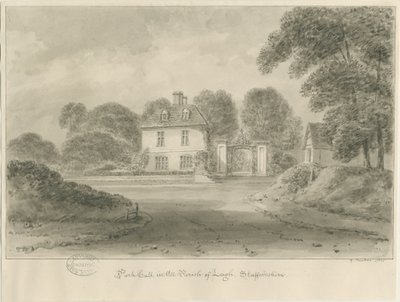 Leigh - "Park Hall": szépia rajz, 1841 alkotó: George Buckler