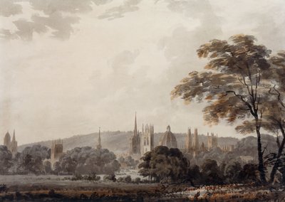 Kilátás az oxfordi tornyokra és tornyokra, Oxfordshire alkotó: George Bulteer Fisher