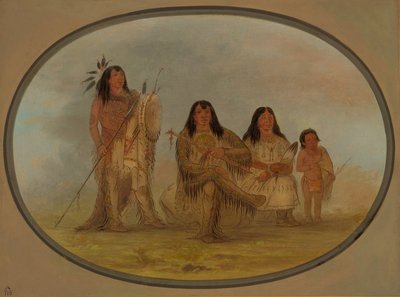 Egy feketeláb főnök, a felesége és egy orvos, 18611869. alkotó: George Catlin