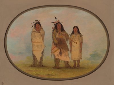 Egy Cheyenne főnök, a felesége és egy orvos, 18611869. alkotó: George Catlin