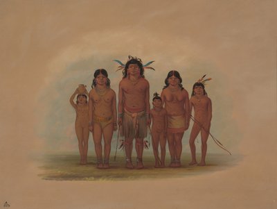 Connibo indián család, 18541869. alkotó: George Catlin