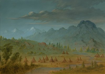 A Crow Village és a Salmon River-hegység, 18551869. alkotó: George Catlin