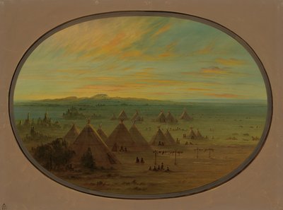 Varjúfalu a Lazac-folyón, 18551869. alkotó: George Catlin